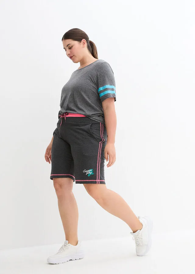 Shorts de verano de punto Antracita jaspeado