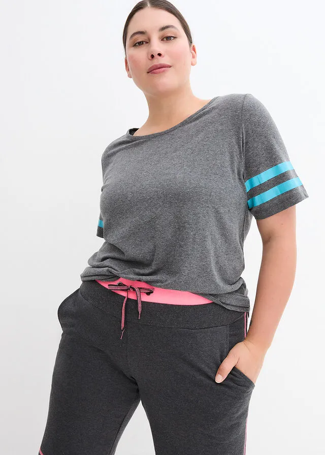Shorts de verano de punto Antracita jaspeado