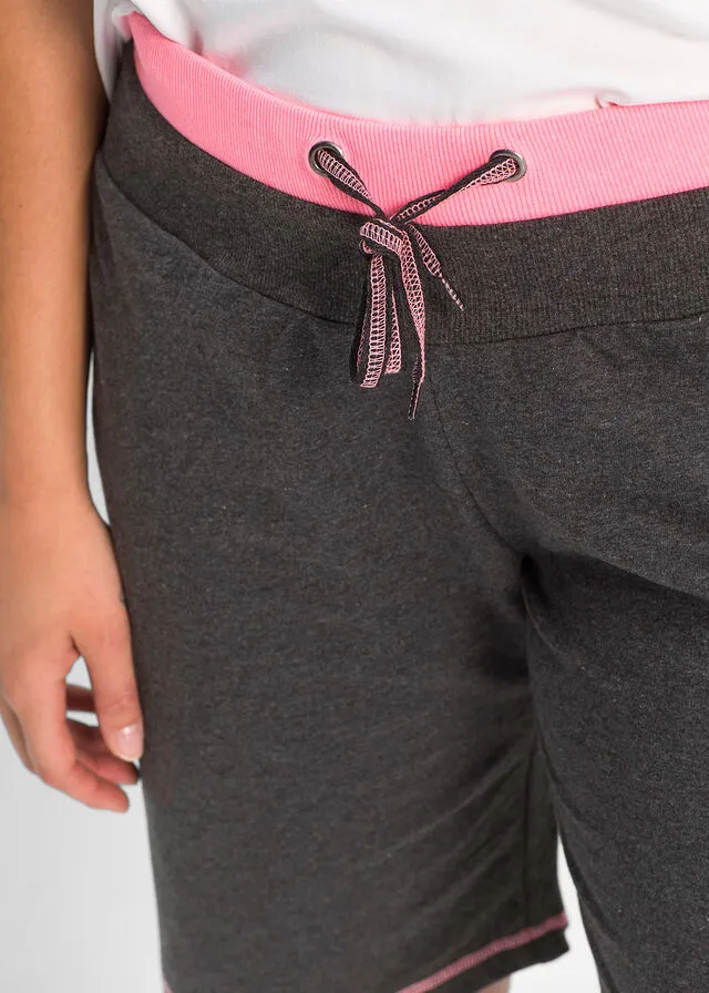Shorts de verano de punto Antracita jaspeado