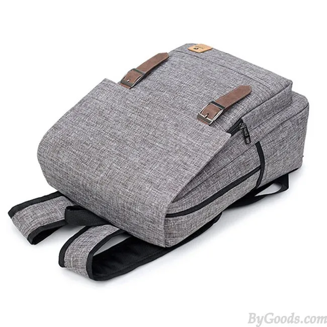 Simple British Style Travel Rucksack Canvas Large School Backpack