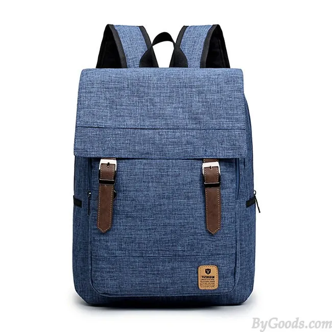 Simple British Style Travel Rucksack Canvas Large School Backpack
