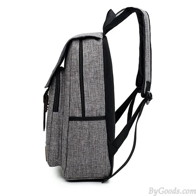 Simple British Style Travel Rucksack Canvas Large School Backpack