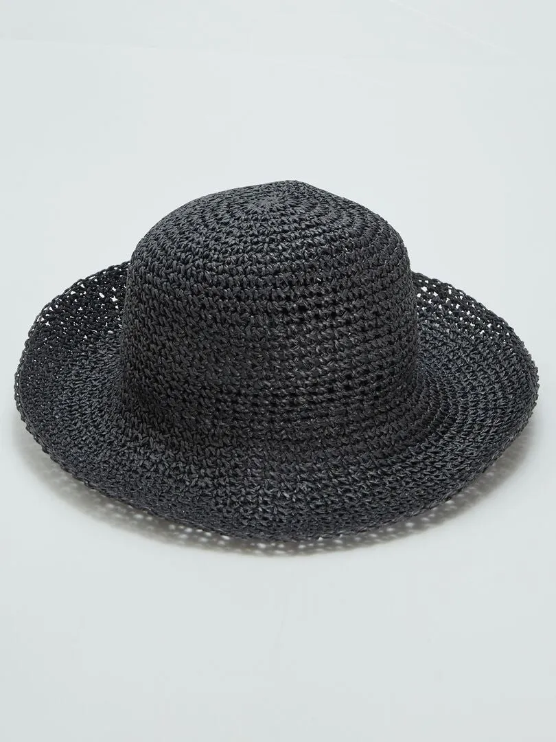 SOMBRERO CLOCHE LISO  NEGRO