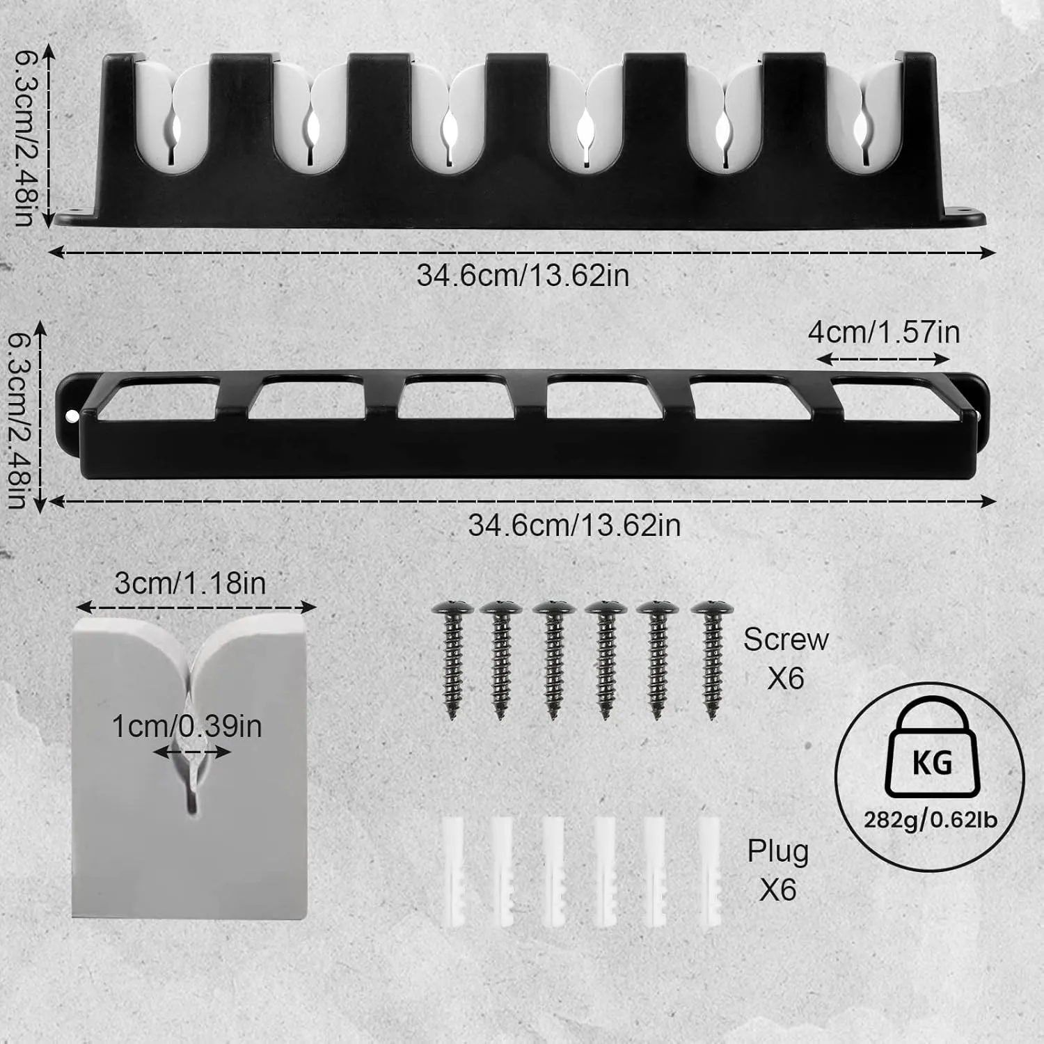 Soporte de Caña de Pescar Verticales para 6 cañas  Taco de Billar Soporte de Pared   ideal para cañas de pescar y otras barras d