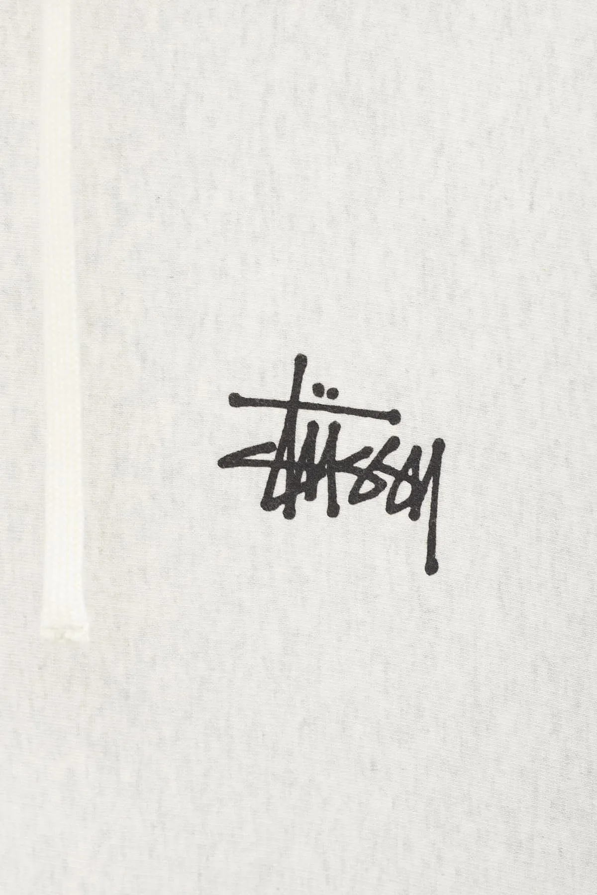 STUSSY ASH HEATHER BASIC LOGO HOODIE