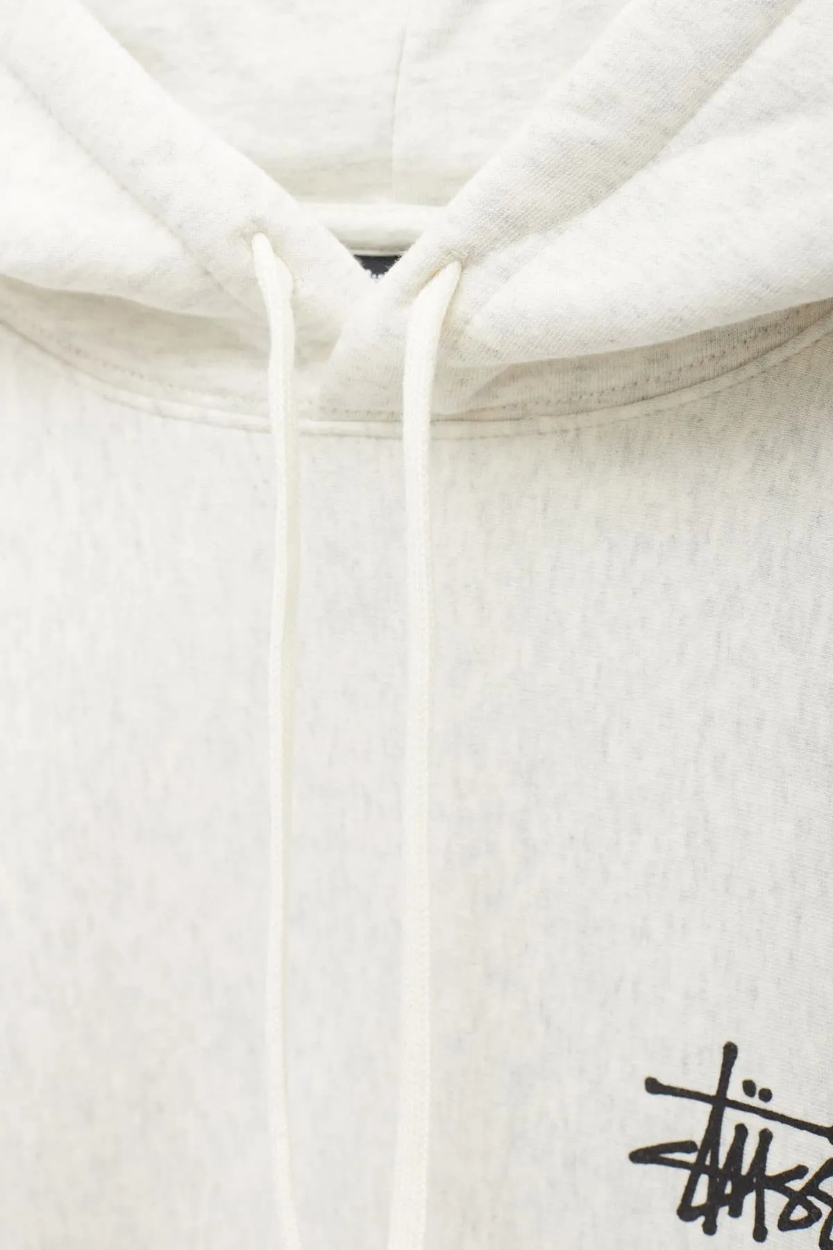 STUSSY ASH HEATHER BASIC LOGO HOODIE