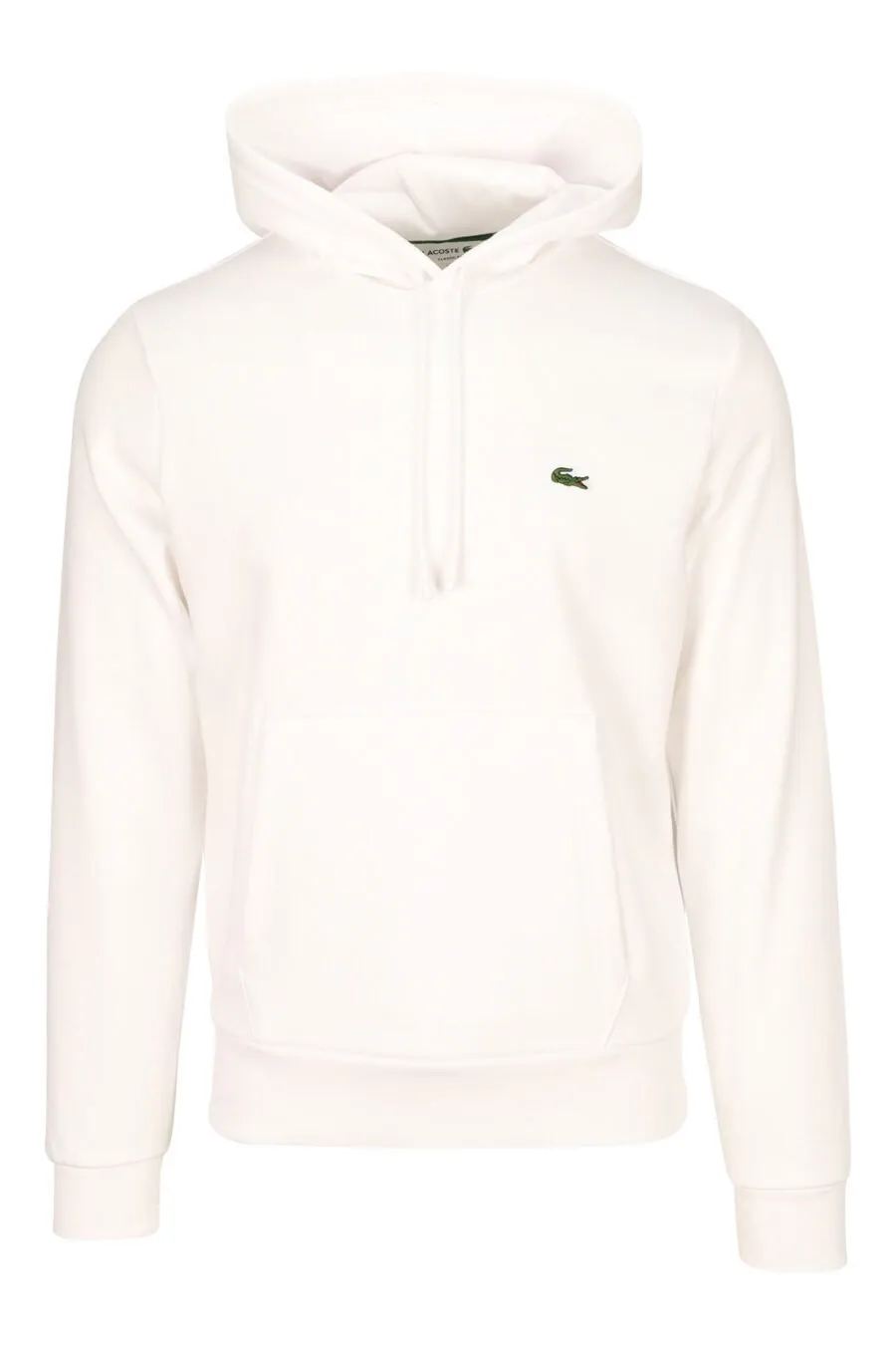 Sudadera blanca con capucha y minilogo 