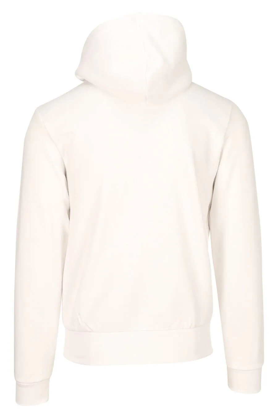Sudadera blanca con capucha y minilogo 