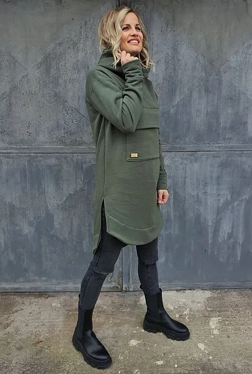 SUDADERA M.ASCHBE ORIGINAL WARM EXTENDED  KHAKI  WOMEN´S