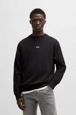Sudadera relaxed fit en felpa de algodón con logo en contraste