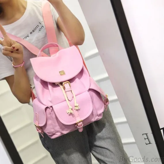 Sweet Candy Canvas College Rucksack Mint Green Pure Color Girls Backpack