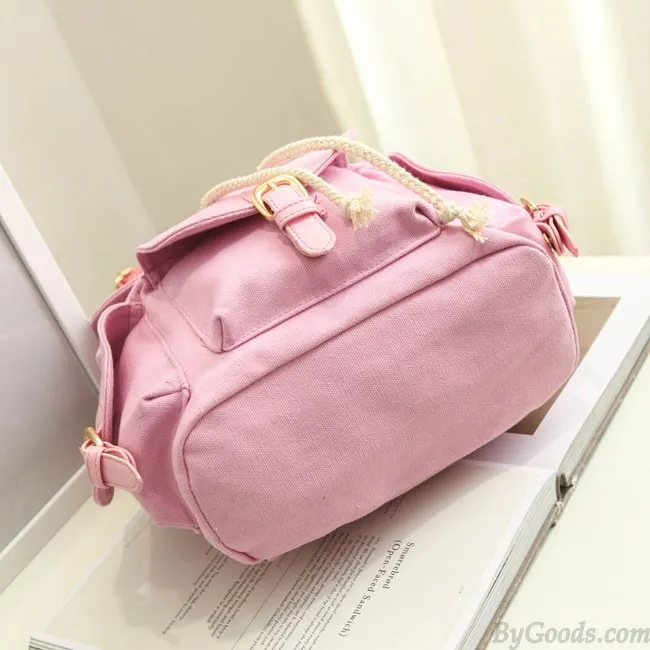 Sweet Candy Canvas College Rucksack Mint Green Pure Color Girls Backpack