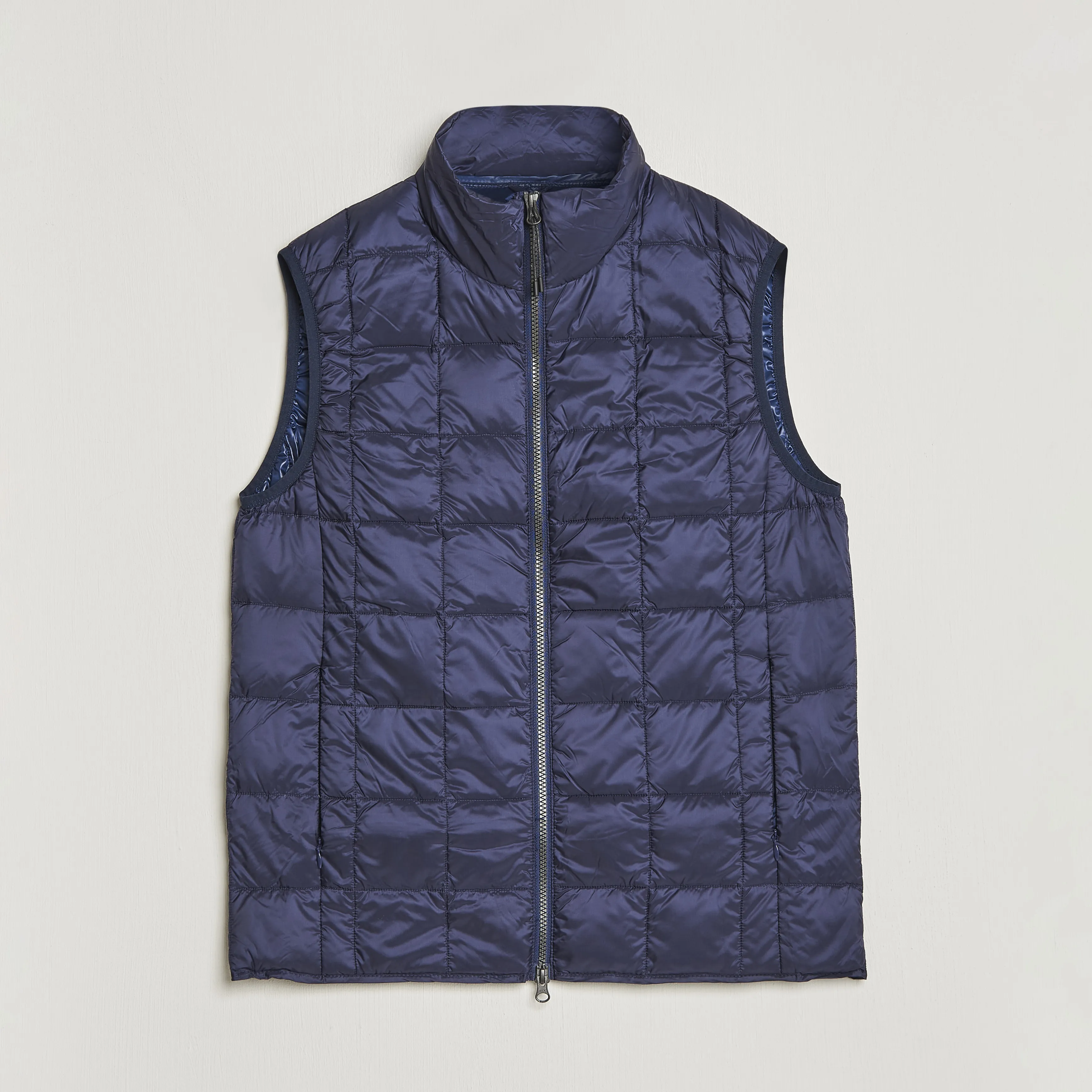 TAION High Neck Full Zip Lightweight Down Vest Navy