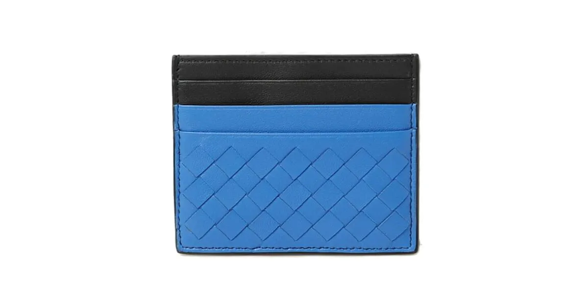 Tarjetero Intrecciato Bottega Veneta Negro Azul 