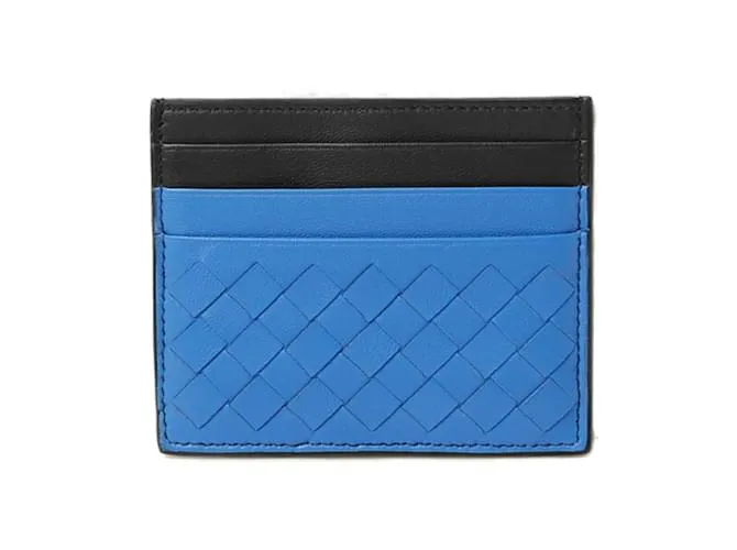 Tarjetero Intrecciato Bottega Veneta Negro Azul 