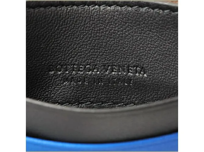 Tarjetero Intrecciato Bottega Veneta Negro Azul 
