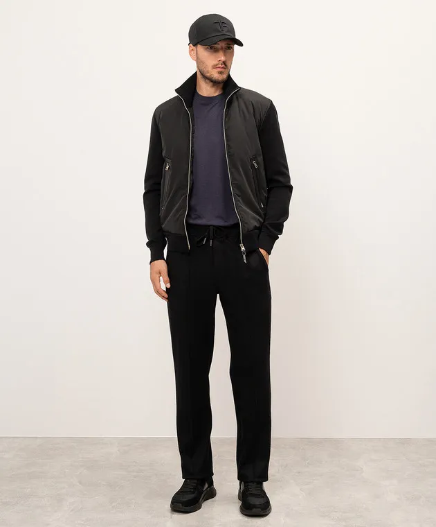 TOM FORD BLUE TSHIRT WITH LOGO EMBROIDERY