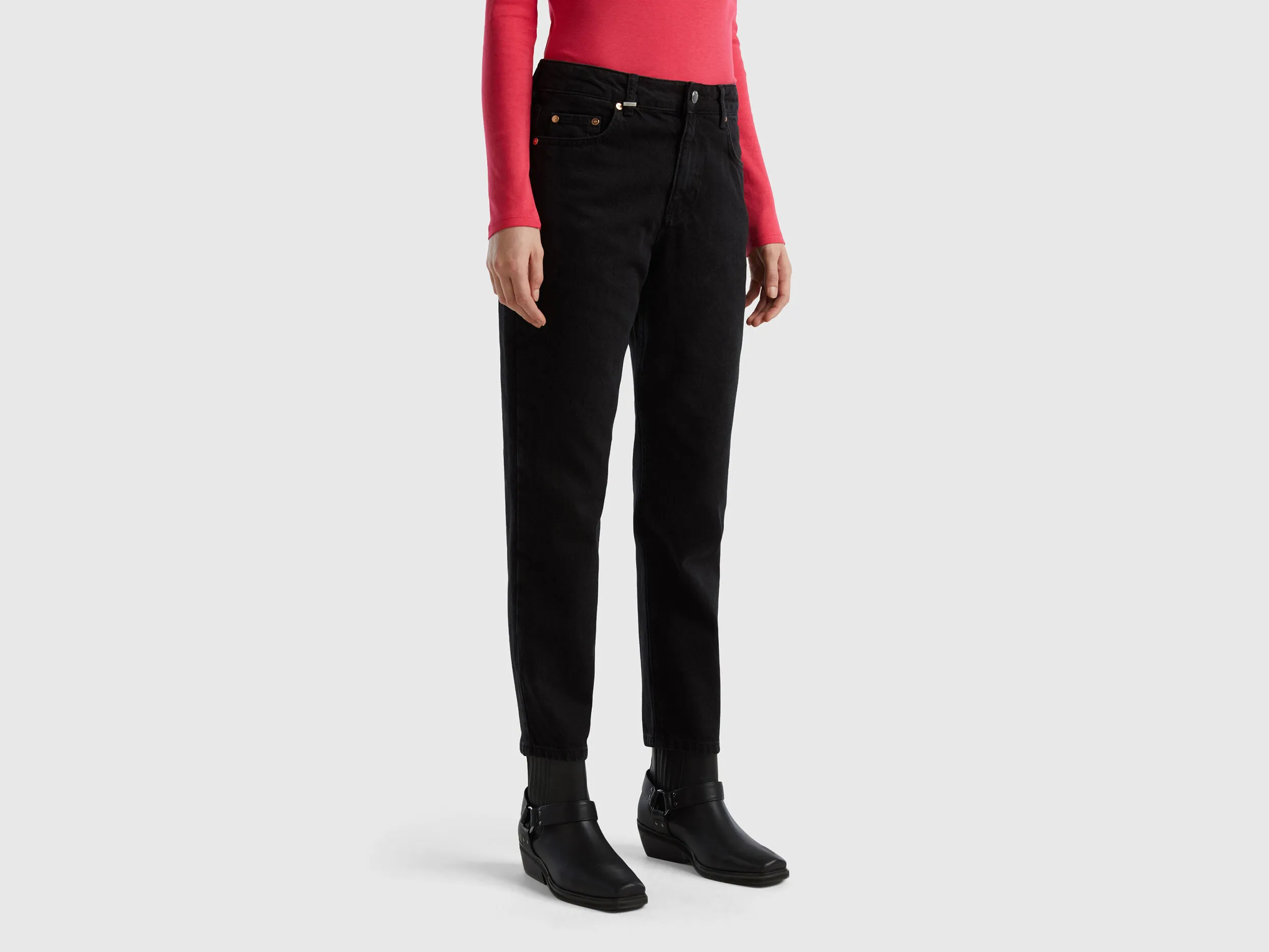 Vaqueros cropped de talle alto