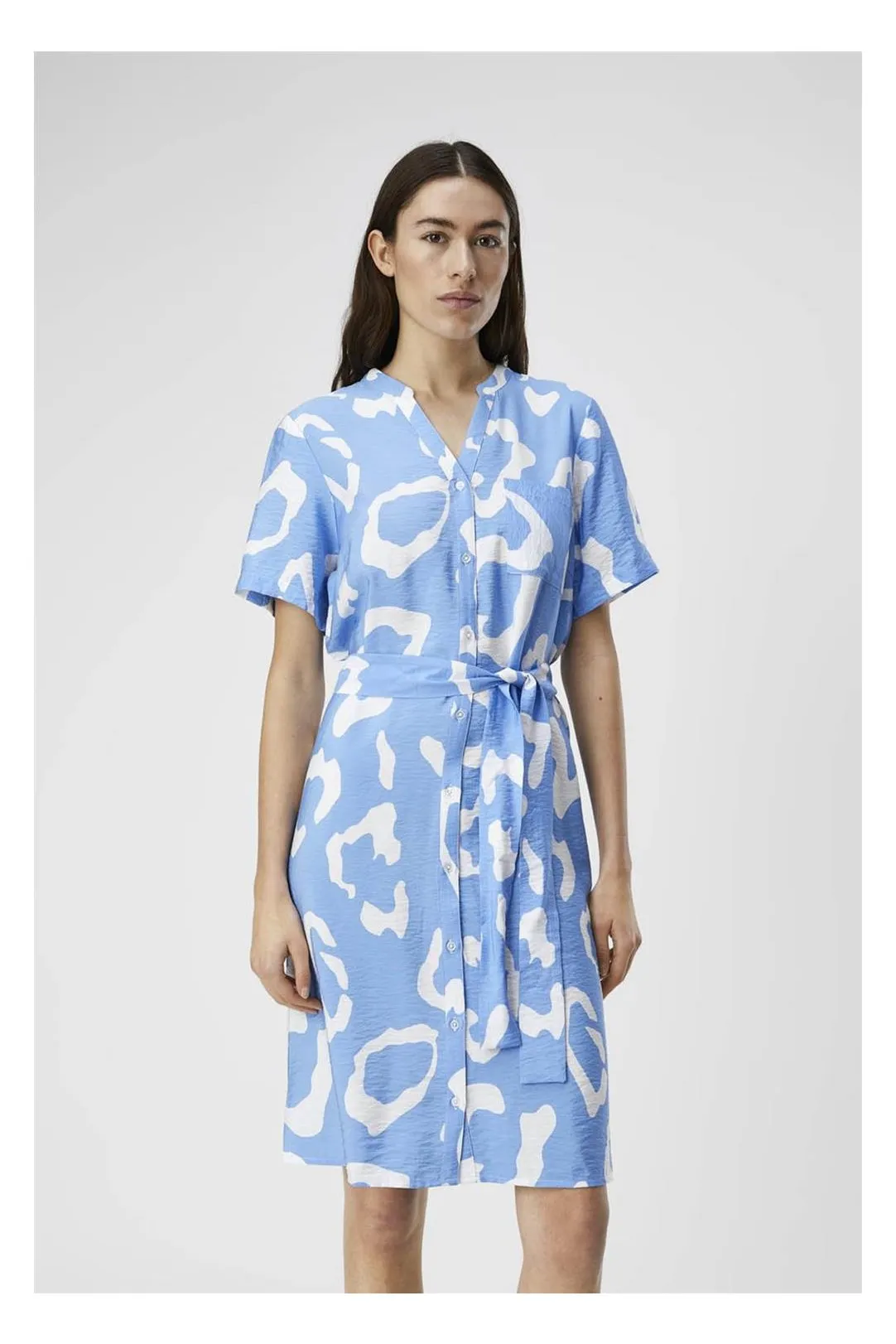 VESTIDO CAMISERO CORTO OBJACIR AZUL