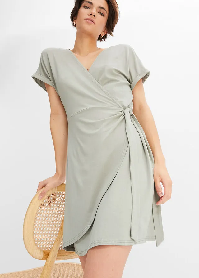 Vestido con diseño cruzado Verde