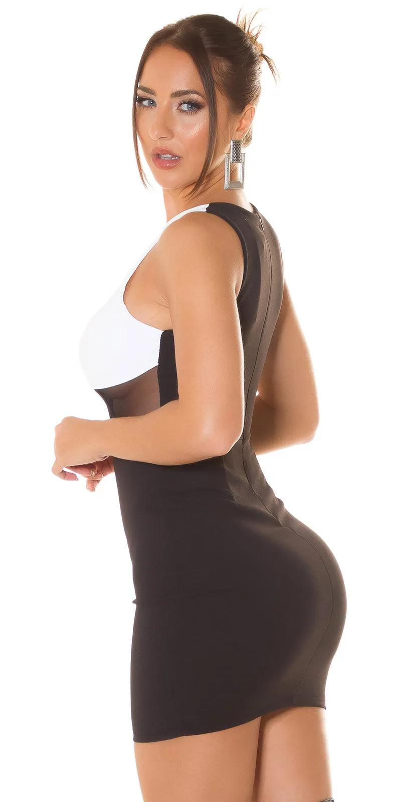 Vestido de fiesta negro con blanco 