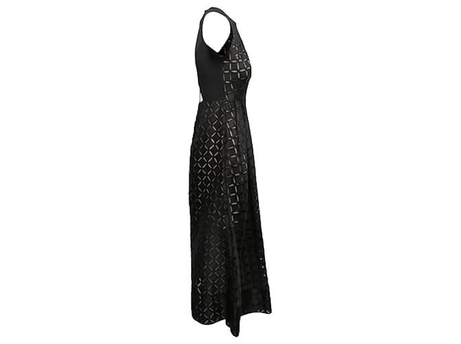 Vestido largo sin mangas con recortes Roland Mouret negro Talla EE. UU. 8 