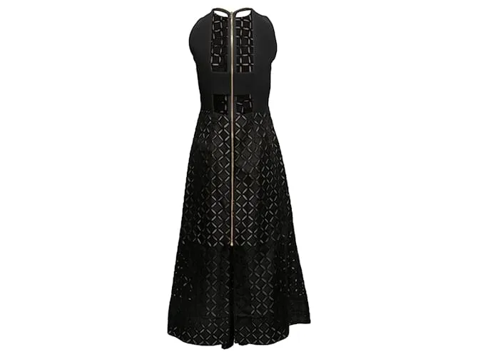 Vestido largo sin mangas con recortes Roland Mouret negro Talla EE. UU. 8 