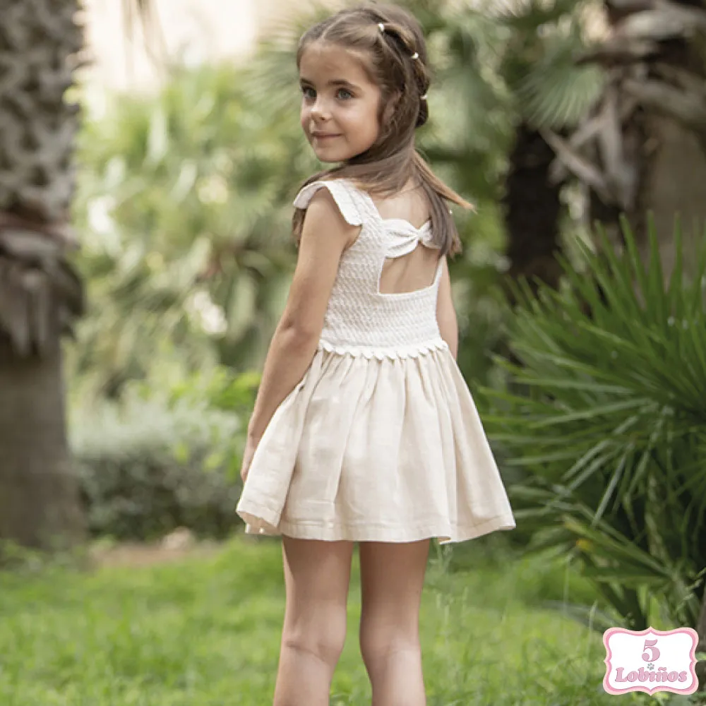 VESTIDO NIÑA GASA TOSTADO Coco Acqua