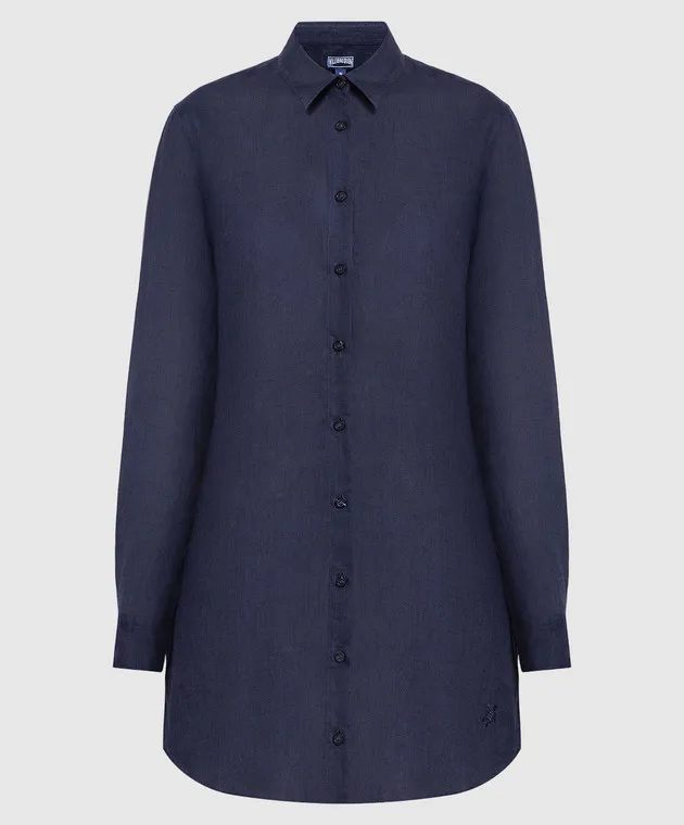 Vilebrequin Blue Fragance linen shirt dress