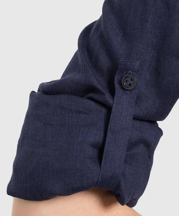 Vilebrequin Blue Fragance linen shirt dress