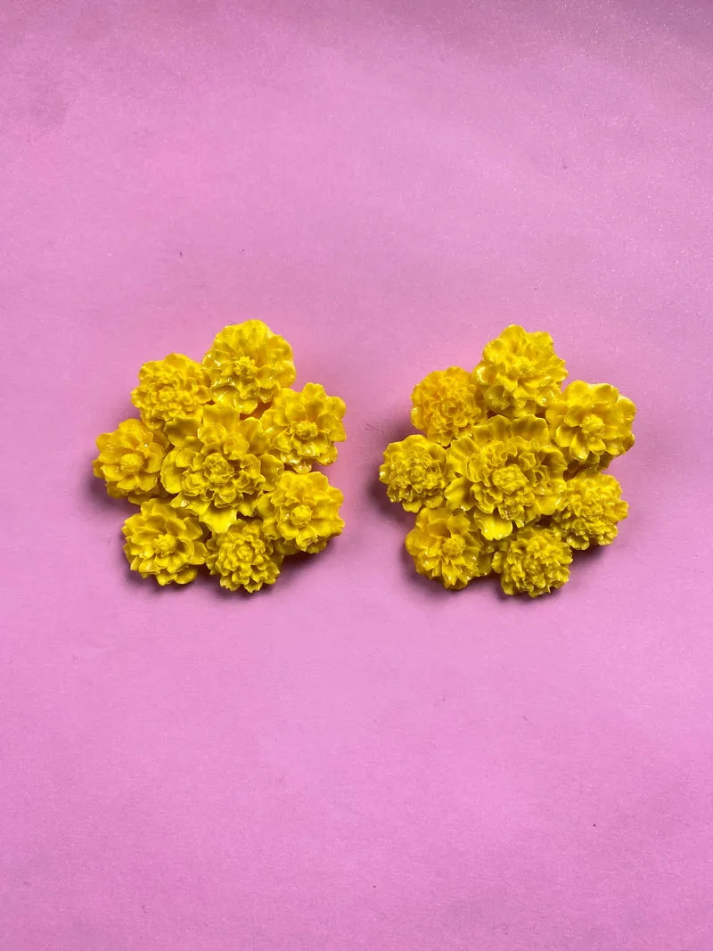 VIRGINIA DEMARIA Aros Flor Amarillo