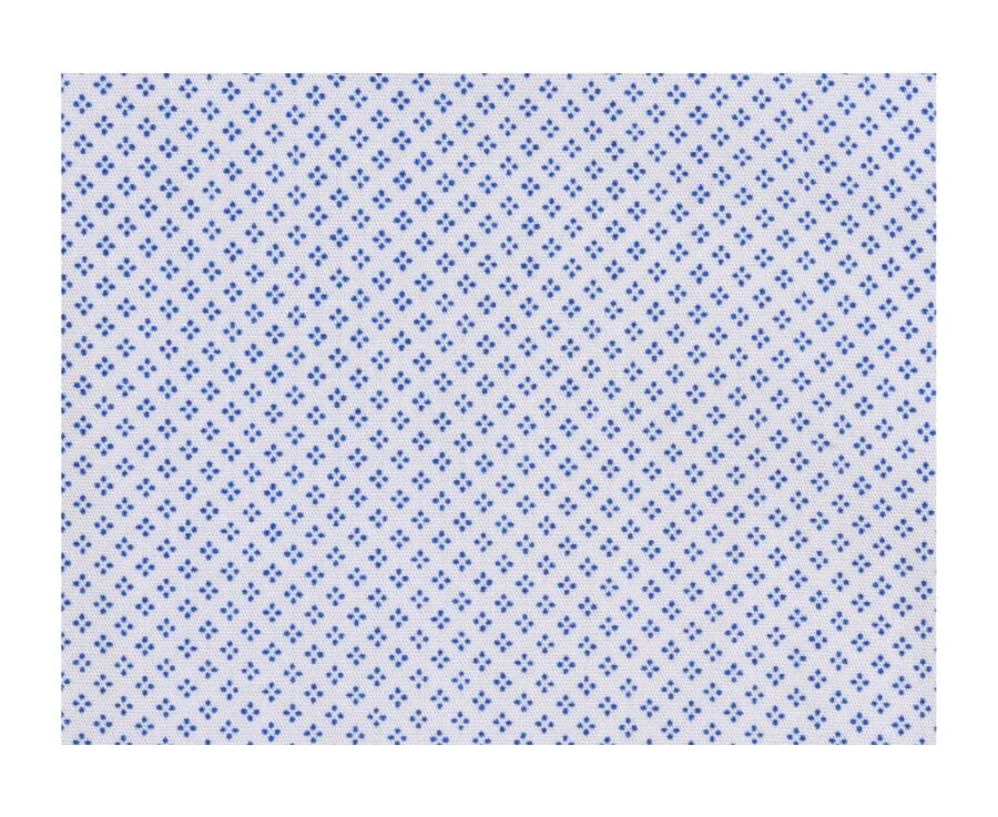 WHITE SHIRT PRINTED  BLUE PATTERNS  STRAIGHT COLLAR  ALPHONSE