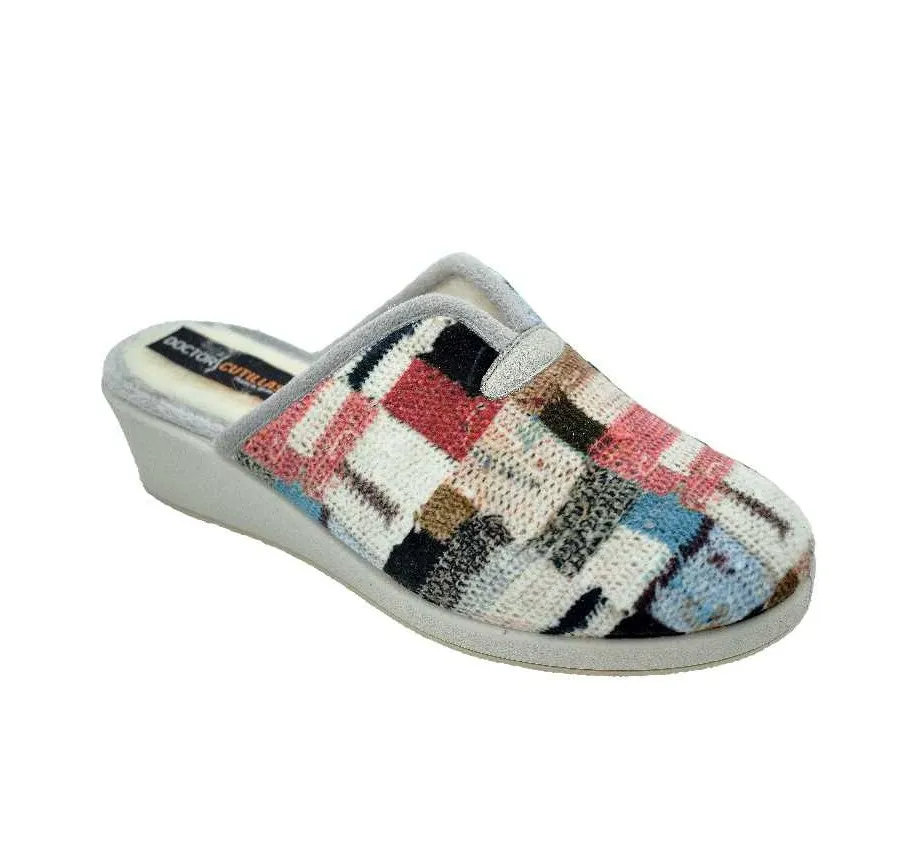 ZAPATILLA DOCTOR CUTILLAS 4656 CASA CÓMODA DE MUJER PANTUFLA MULTICOLOR FORRO Y PLANTA DE PURA LANA VIRGEN 27243