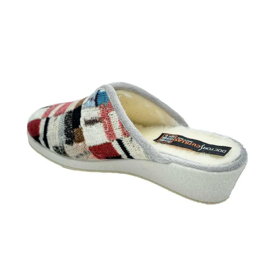 ZAPATILLA DOCTOR CUTILLAS 4656 CASA CÓMODA DE MUJER PANTUFLA MULTICOLOR FORRO Y PLANTA DE PURA LANA VIRGEN 27243