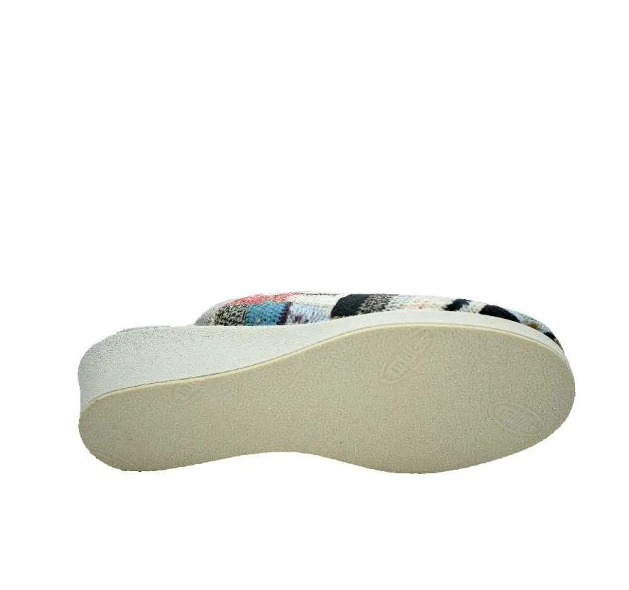 ZAPATILLA DOCTOR CUTILLAS 4656 CASA CÓMODA DE MUJER PANTUFLA MULTICOLOR FORRO Y PLANTA DE PURA LANA VIRGEN 27243