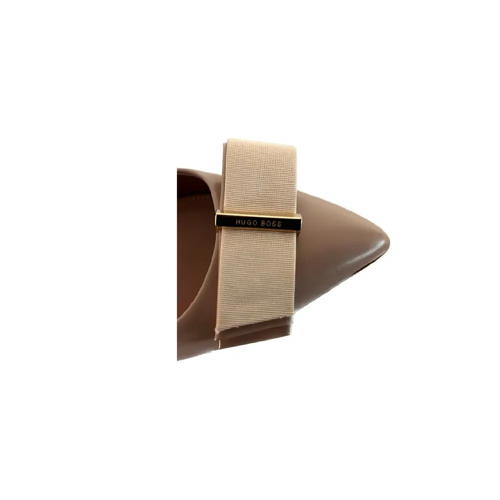 ZAPATO DE PIEL HUGO BOSS WAVE PUMP 70N COLOR BEIGE