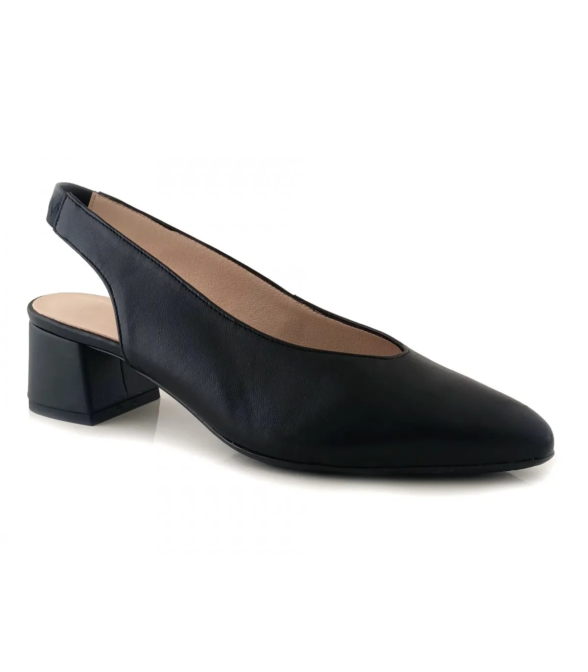 zapato salón para mujer en piel nude